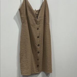 Elegant Brown Button-Down Dress